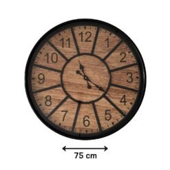 RELOJ PARED 75C MADERA INT.MARCO NEGRO 251030-B