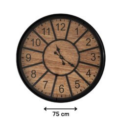 RELOJ PARED 75C MADERA INT.MARCO NEGRO 251030-B