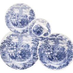 JUEGO VAJILLA PORCELANA 20 PZAS.CENA INGLESA BIONA