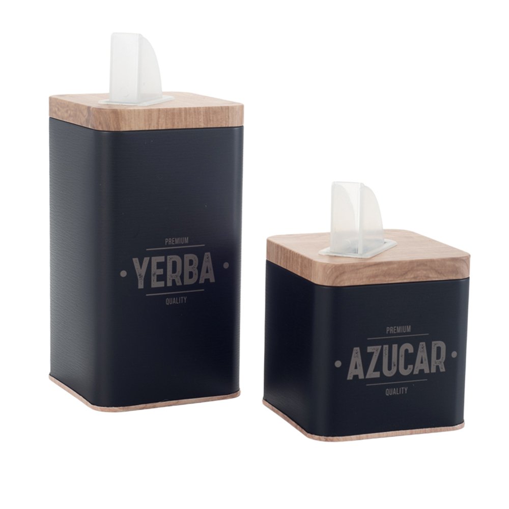 SET YERBA+AZUCAR CUAD.PREMIUM NEGRO CJA.REGALO
