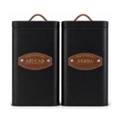 SET YERBA+AZUCAR CUAD.HAVA NEGRO C/ASA CUERO