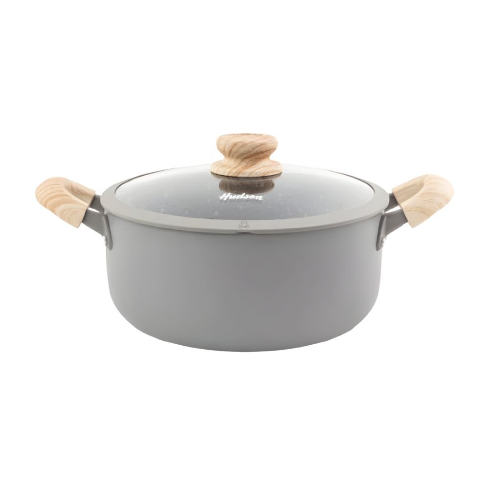 CACEROLA 26C GRANITO GRIS C/SILICONA S/MAD.HUDSON