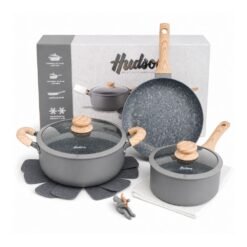 BATERIA 5PZ CERAMICO GRANITO GRIS S/MAD.HUDSON