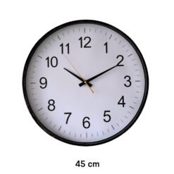 RELOJ PARED 45C DESGASTADO PLATEADO NEGRO 251028-A