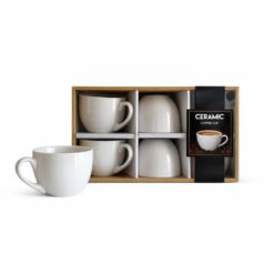 JGO.X6 TAZAS 9C CERAMICA BLANCA CJ. REGALO 251346