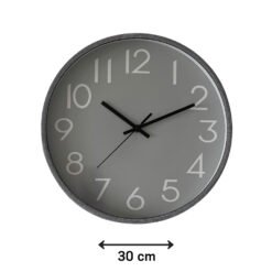 RELOJ PARED 30C MARCO S/RAFFIA GRIS 251036