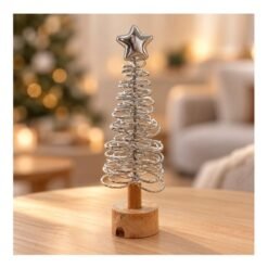 ARBOL NAVIDAD 33C ALAMBRE PLATA C/BASE MAD.261106A