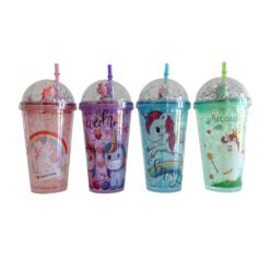 VASO T/BURBUJA C/SOB.UNICORNIOS 450ML 251116