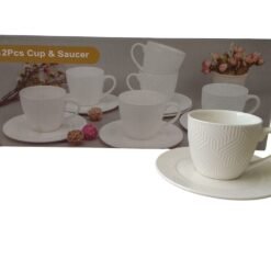 JGO.X6 TAZA C/PLATO CER.LABRADA BLANCA CJ.251344