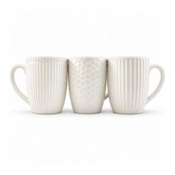 JARRO MUG 11C FACETADO CRAQUELADO BLANCO 261431-B