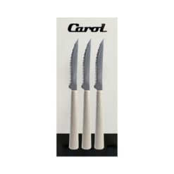 CUCHILLO M.CAROL X3 MGO.TEXTURADO GRIS CLARO