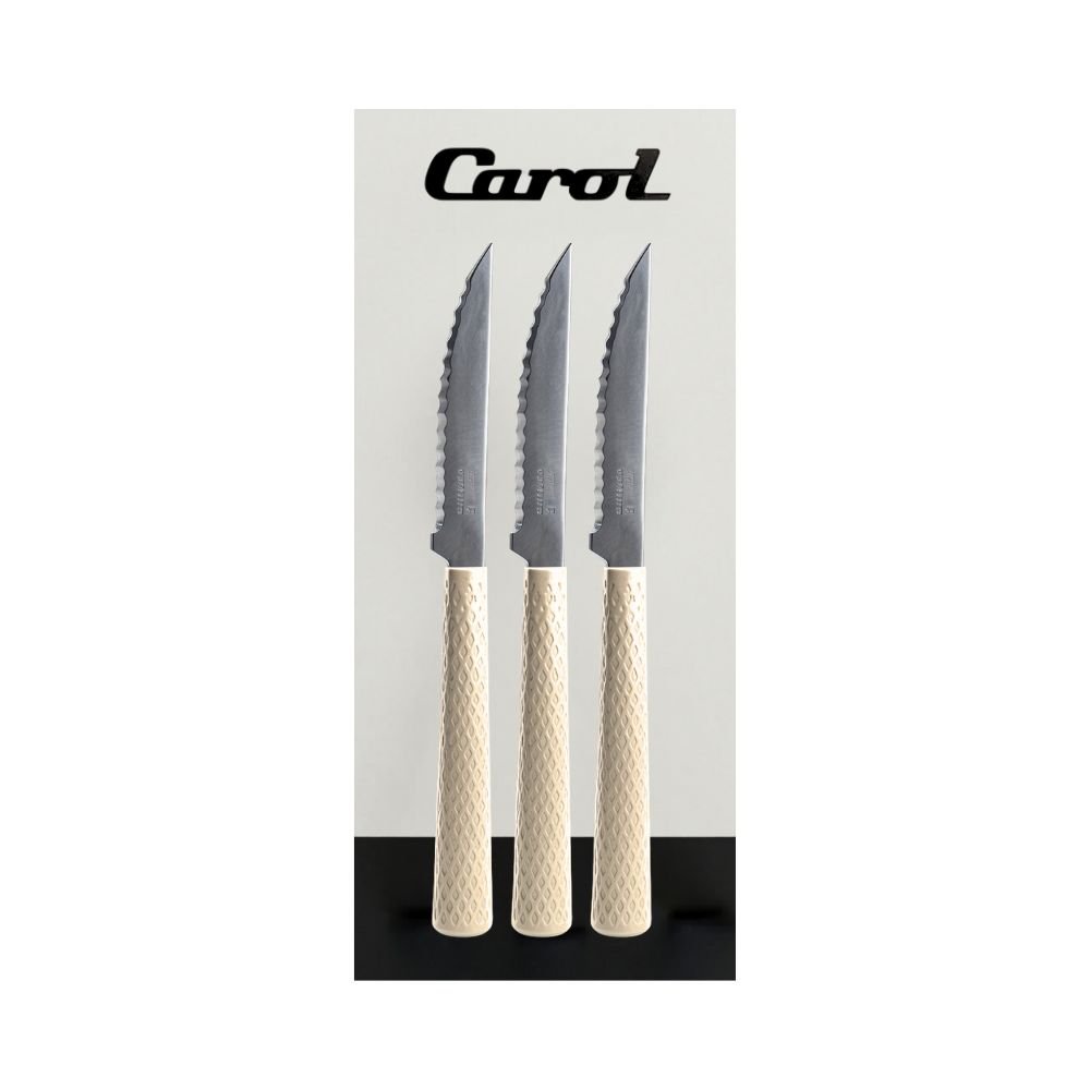 CUCHILLO M.CAROL X3 MGO.TEXTURADO BEIGE