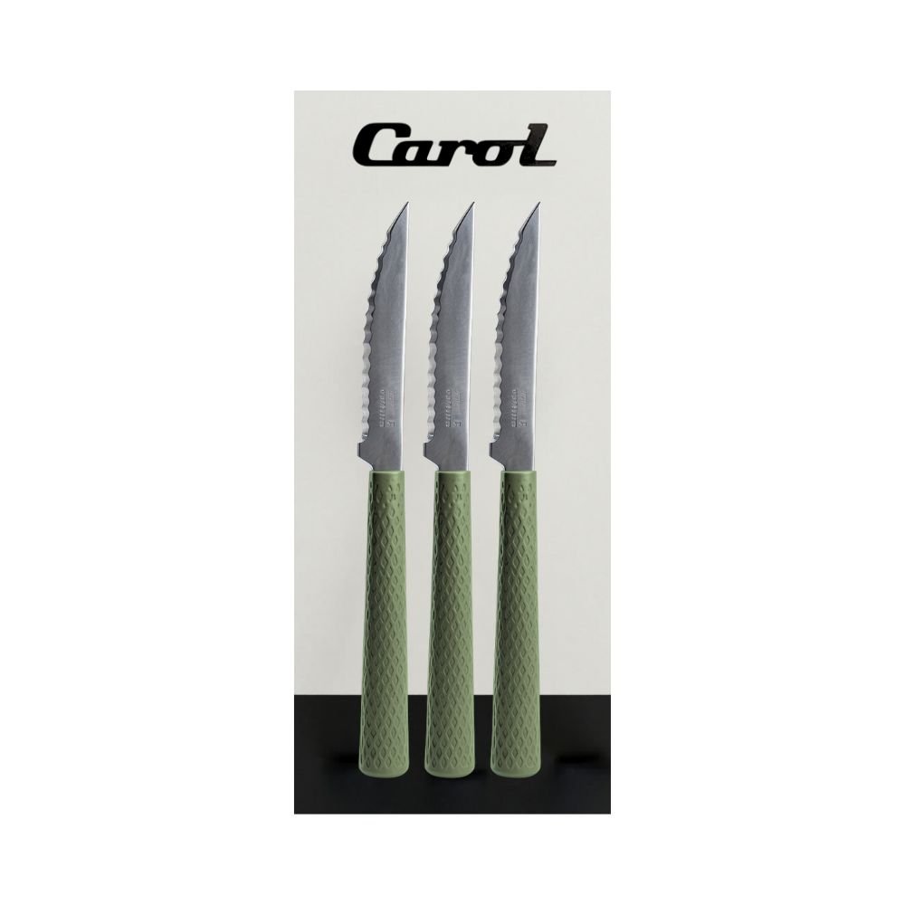 CUCHILLO M.CAROL X3 MGO.TEXTURADO VERDE
