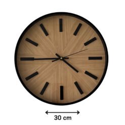 RELOJ PARED 30C MADERA CLARA MCO.NEGRO 251052-A