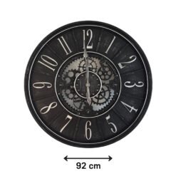 RELOJ PARED 92C NEGRO 12 Nº PLATEADOS 251057-A
