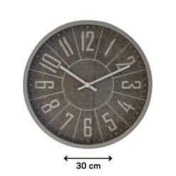 RELOJ PARED 30C GRIS Nº GRANDES TALLADOS 251064-A