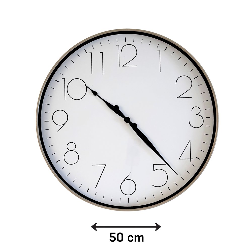 RELOJ PARED 50C BEIGE Nº NEGROS FINOS 251071-B