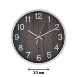 RELOJ PARED 30C BLANCO INTERIOR S/MAD.GRIS 251010