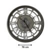 RELOJ PARED 76C 4 NºROM.MAQ.VISIBLE PLATA 251026