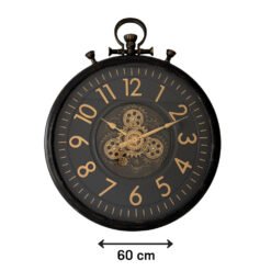 RELOJ PARED 60C NºDORADOS ENGRANJE NEGRO 251042