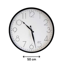 RELOJ PARED 50C NEGRO MARCO GRUESO 251071-A