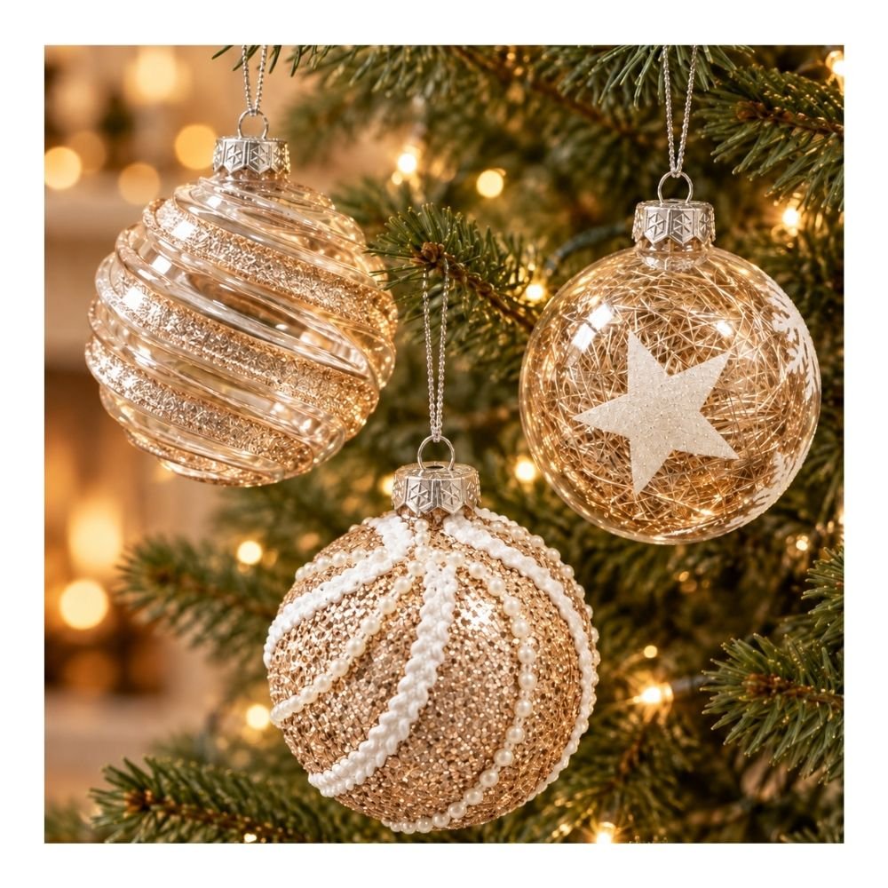BOCHA NAVIDAD 7C TRANSP.CHAMPAGNE CJA.X6 261058-A
