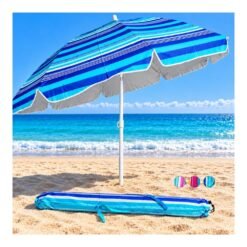 SOMBRILLA PLAYA RAYADA RECLIN.C/FUNDA 2MT 261366-B