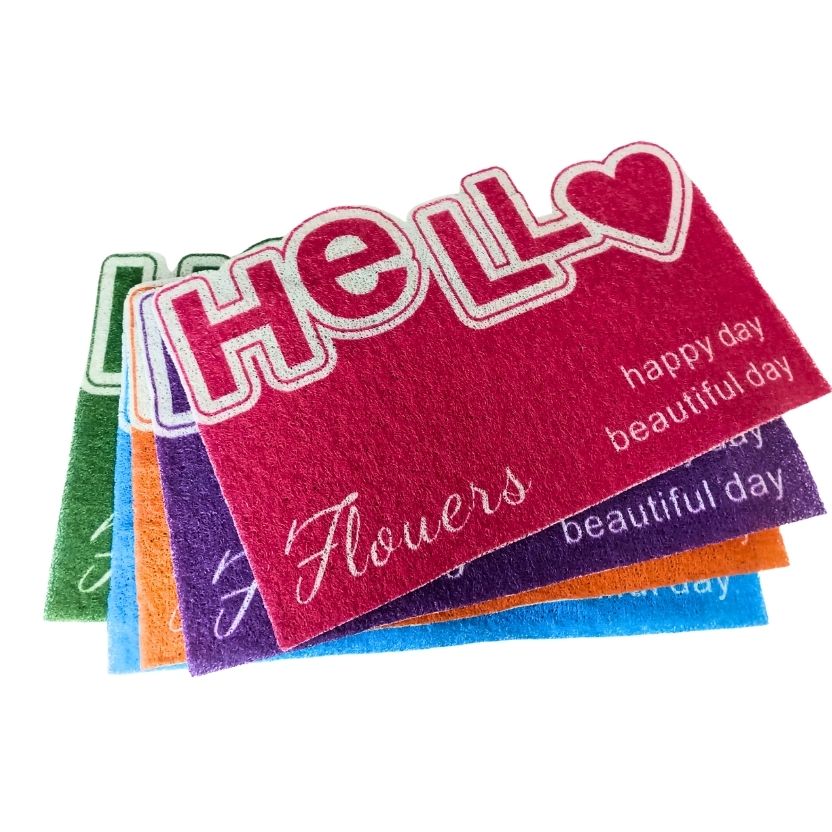 FELPUDO PVC 40X60C HELLO FLOWER HAPPY DAY 261601