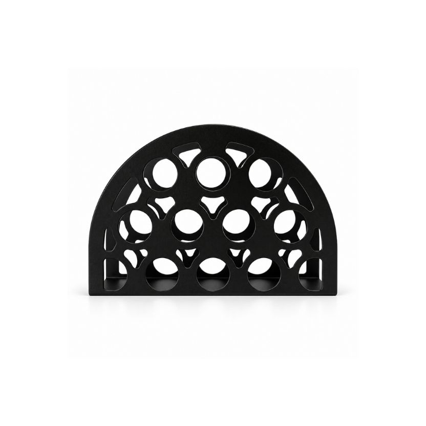 SERVILLETERO RED.13C CIRCULOS METAL NEGRO 261608