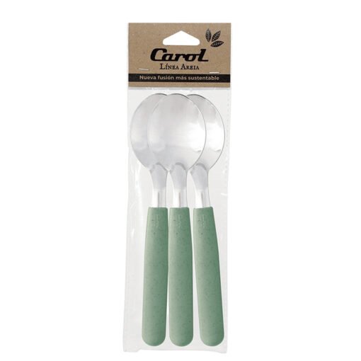 CUCHARA M.CAROL X3 M/VERDE AREIA