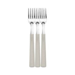 TENEDOR M.CAROL X3 MGO.TEXTURADO GRIS CLARO