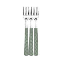 TENEDOR M.CAROL X3 MGO.TEXTURADO VERDE