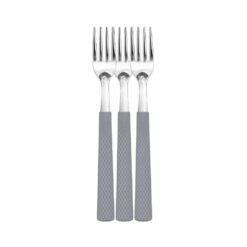 TENEDOR M.CAROL X3 MGO.TEXTURADO GRIS OSCURO
