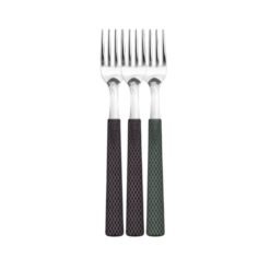 TENEDOR M.CAROL X3 MGO.TEXTURADO NEGRO