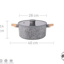 CACEROLA 28C FORJADO STONE GRIS ASA S/MAD.HUDSON