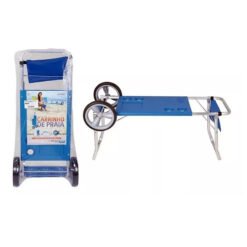 MESA CARRO ALUMINIO C/POLIPROPILENO AZUL MOR