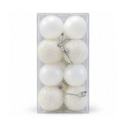 BOCHA NAVIDAD 6C 2 TEXTURAS X16U BLANCA 251392-B