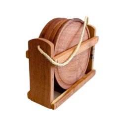 SET MADERA PORTA PLATO+4 PLATOS 24C C/RANURA FERPA