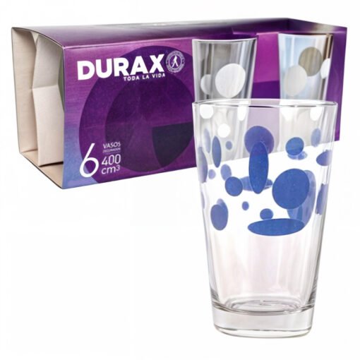 VASO VID.DURAX TANGO LUNARES AZUL 400CC X6