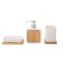 SET CERAM.3 PZ.P/BAÑO CUAD.TIZA C/BAMBOO 242026