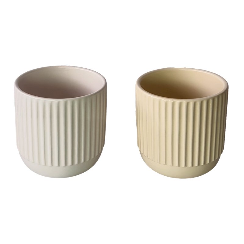 MACETA CERAM.10C FACETADA B/LISA 243039