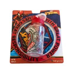 SET PLATO 25C + BOTELLA FLIP SPIDERMAN