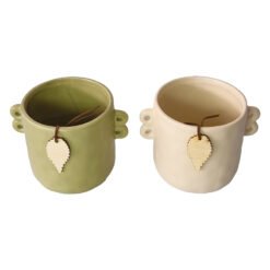 PORTAMACETA 10C CERAM.4 OREJITAS HOJITA MAD.243074