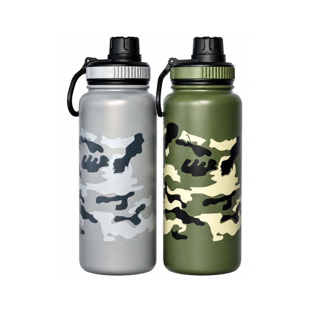 BOTELLA AC.TERMICA CAMUFLADA GRIS/VERDE 1LT 243170
