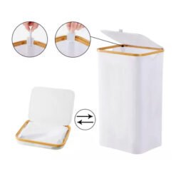 CESTO RECT.40X33C OXFORD BLANCO T.B/BAMBOO 243443