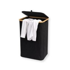 CESTO RECT.40X33C OXFORD NEGRO T.B/BAMBOO 243443