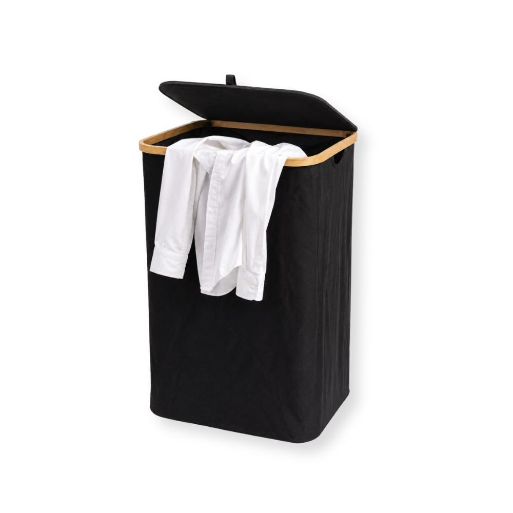 CESTO RECT.40X33C OXFORD NEGRO T.B/BAMBOO 243443