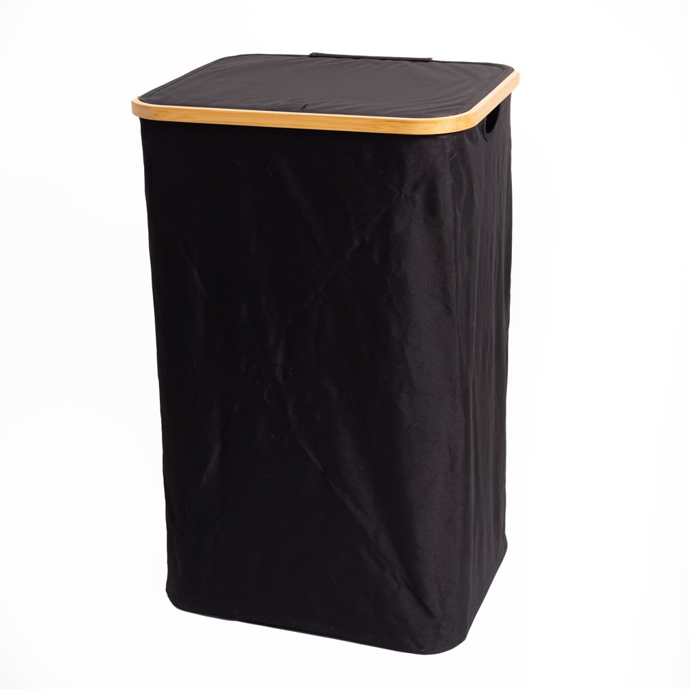 CESTO RECT.40X33C OXFORD NEGRO T.B/BAMBOO 243443