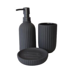 SET CERAM.3 PZ.P/BAÑO NEGRO SIMIL ENGOMADO 243469