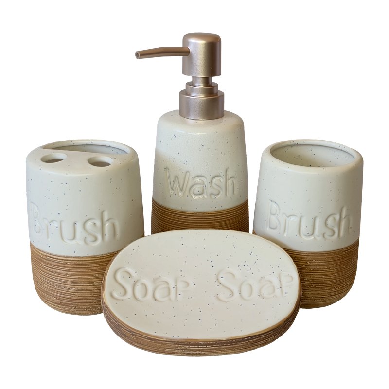 SET CERAM.4PZ P/BAÑO BAMBOO BLANCO LISO 243489